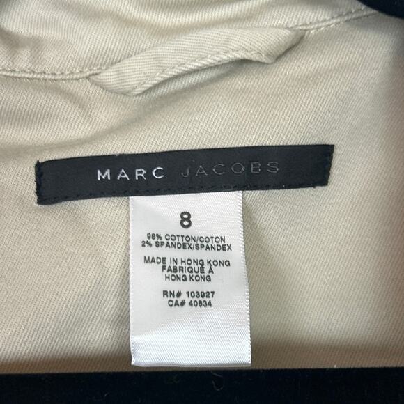Marc Jacob women 8 tan khaki cotton button up jacket long sleeve casual designer - Picture 4 of 4